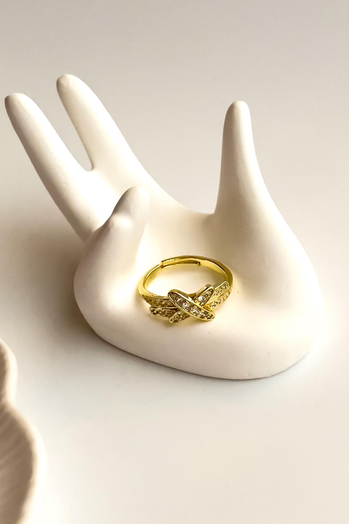 Radino Collection Zirkon Taşlı Ayarlanabilir Çelik Yüzük