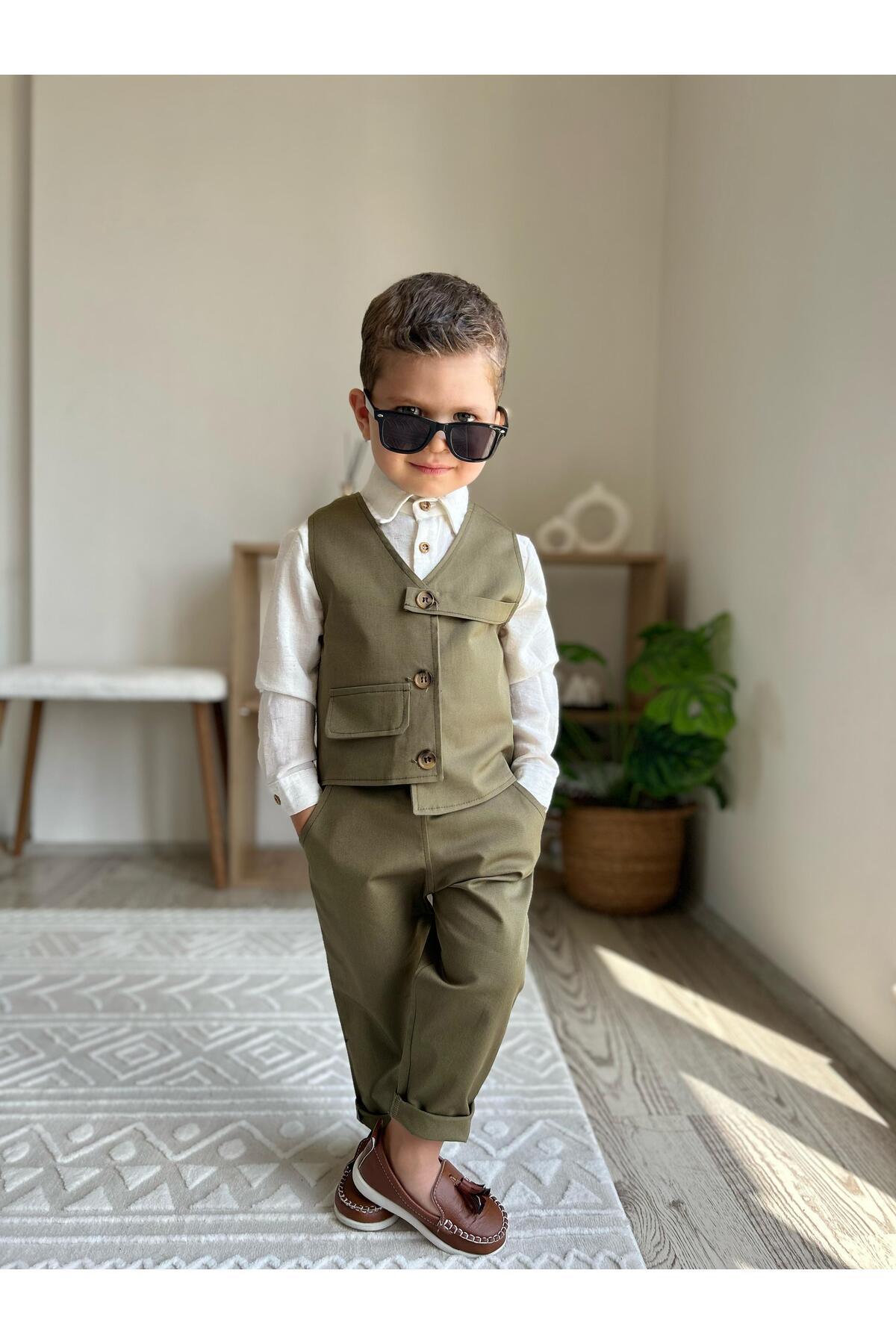 favorimkids Yeni Yeşil 3 lü Bebek Çocuk Takım 1-6 YAŞ fotoğrafı 2 (önizleme)