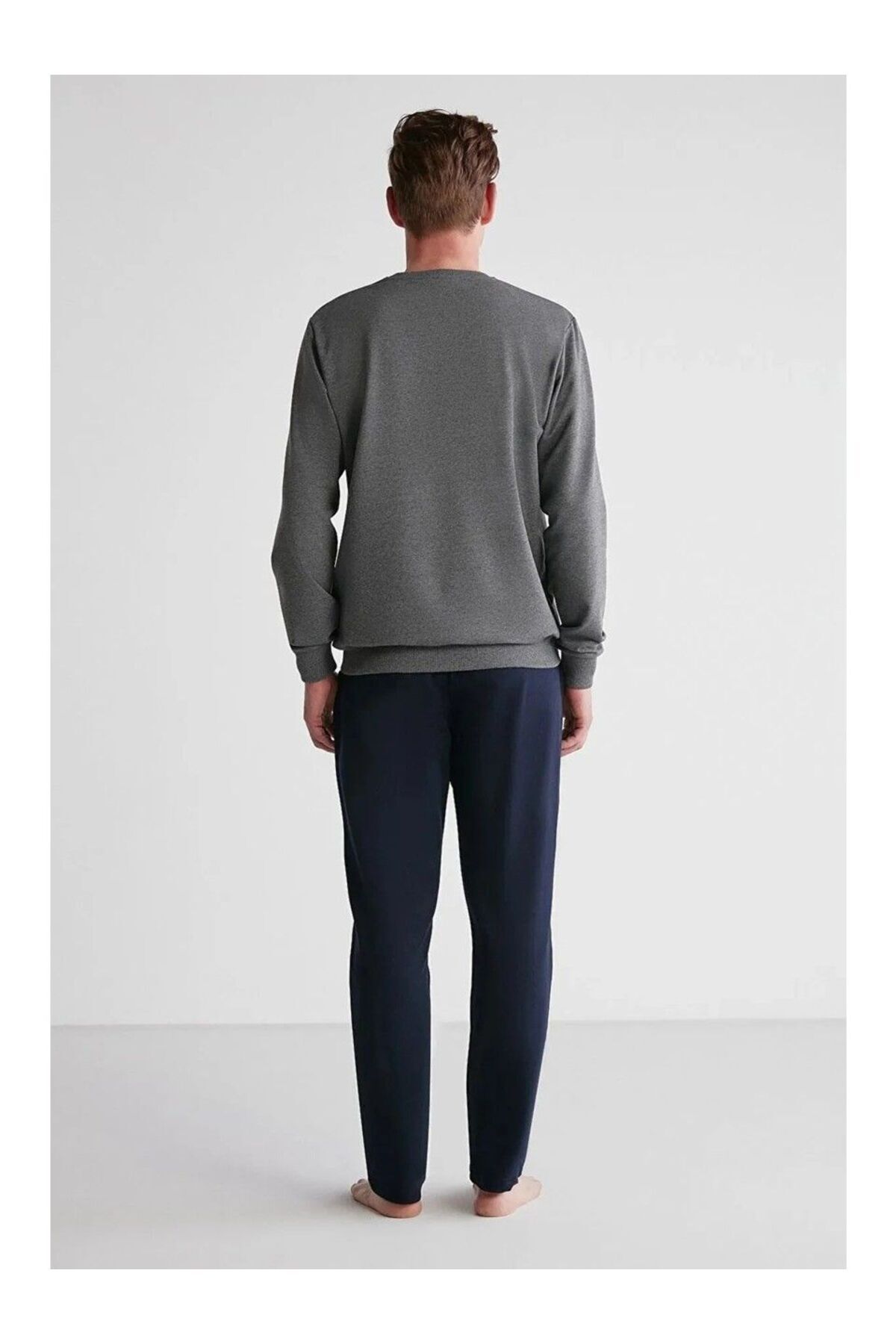 U.S. Polo Assn.-U.S. Polo Assn. Men's Crew Neck Long Sleeve Pajamas Set Anthracite - Gray - Ilc2.18K71O0-Sa 5