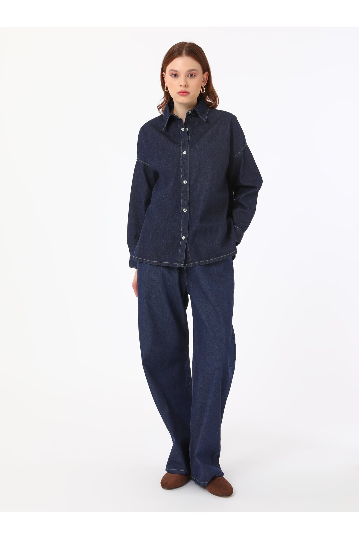Benin-Denim Blouse / Shirt - Navy Blue - Benin Exclusive 4