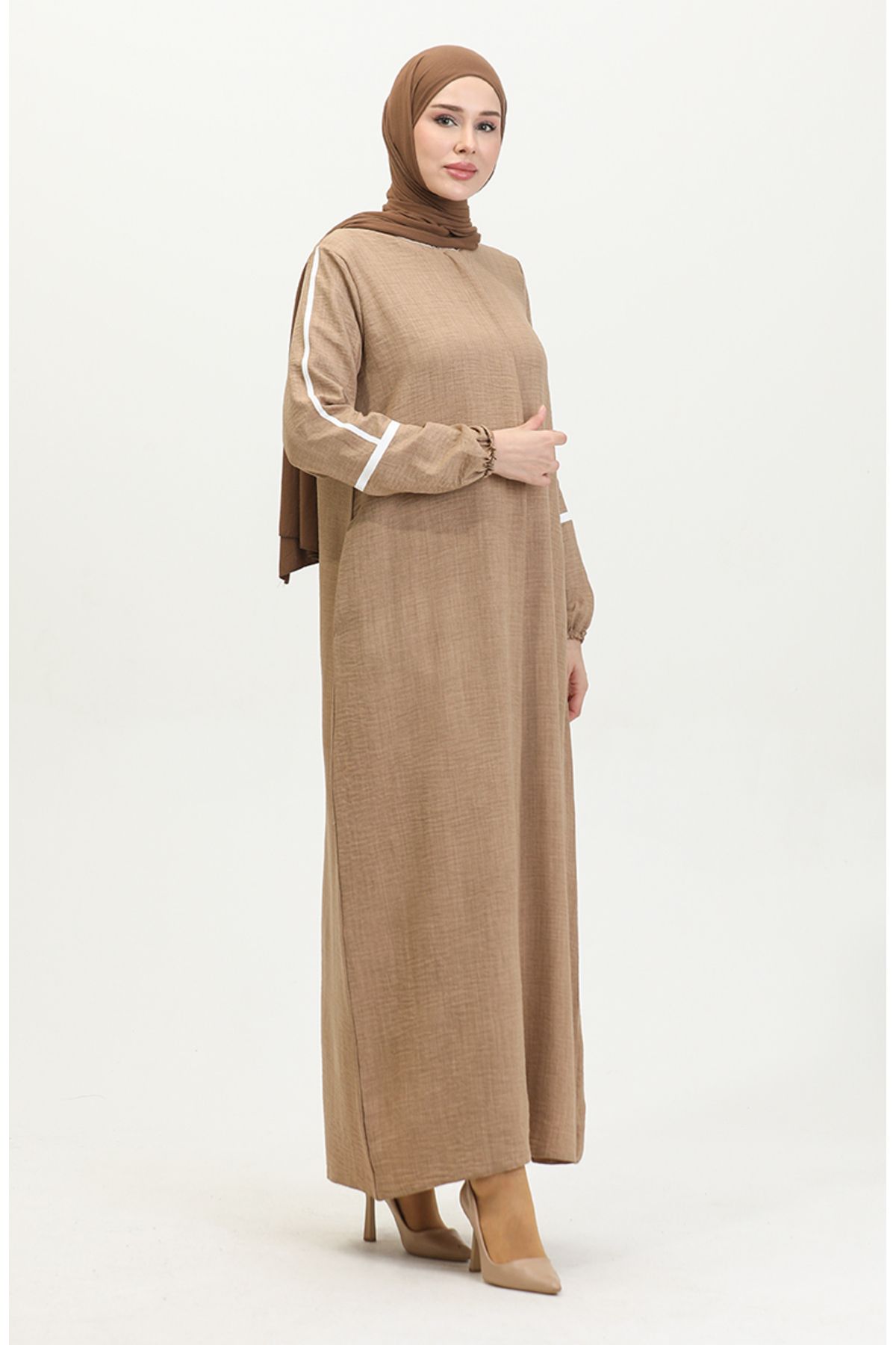 sefamerve-Mink Ferace - 24018-02 Model with Print Detail 3