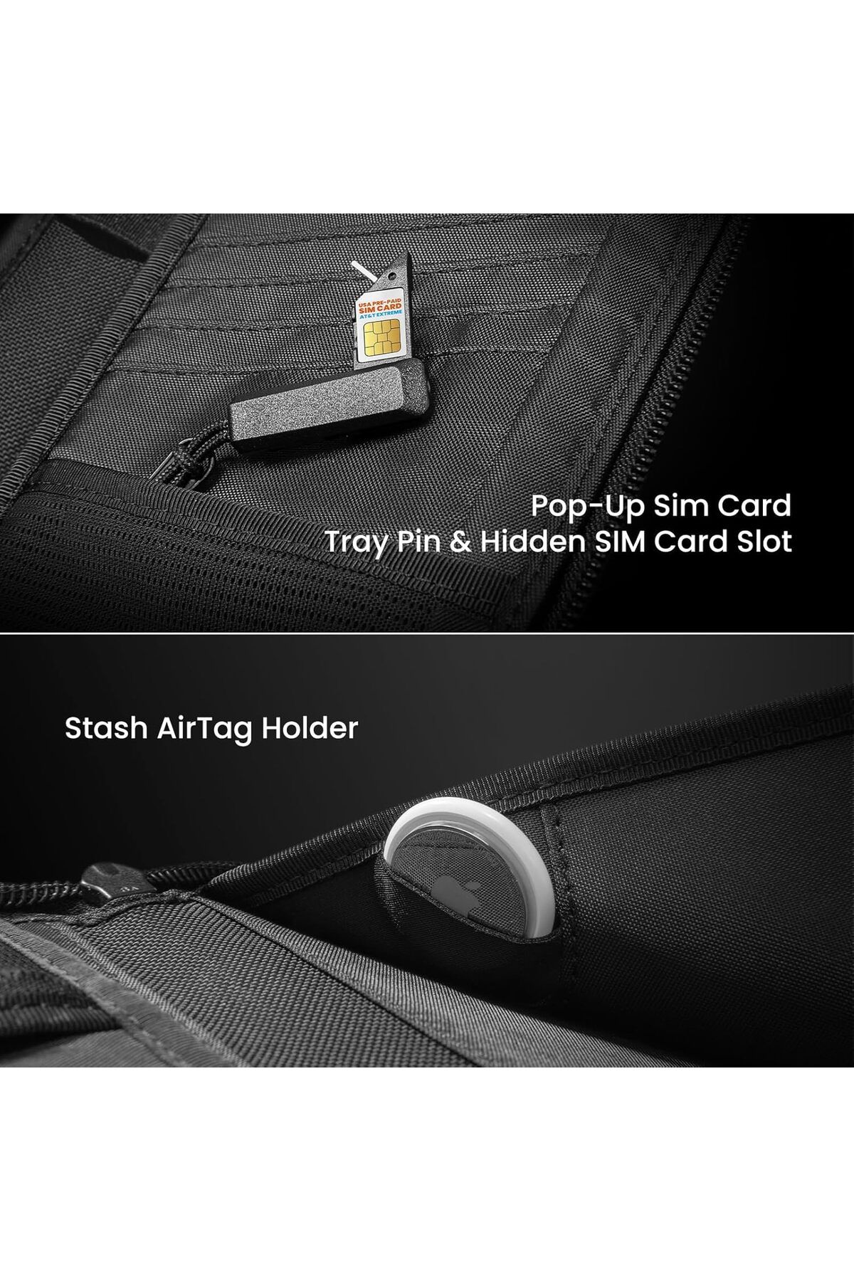 Tomtoc-Navigator-T03 Passport Holder Family with RFID Blocking with Airtag & Sim Card Holder and Eject Pin 5