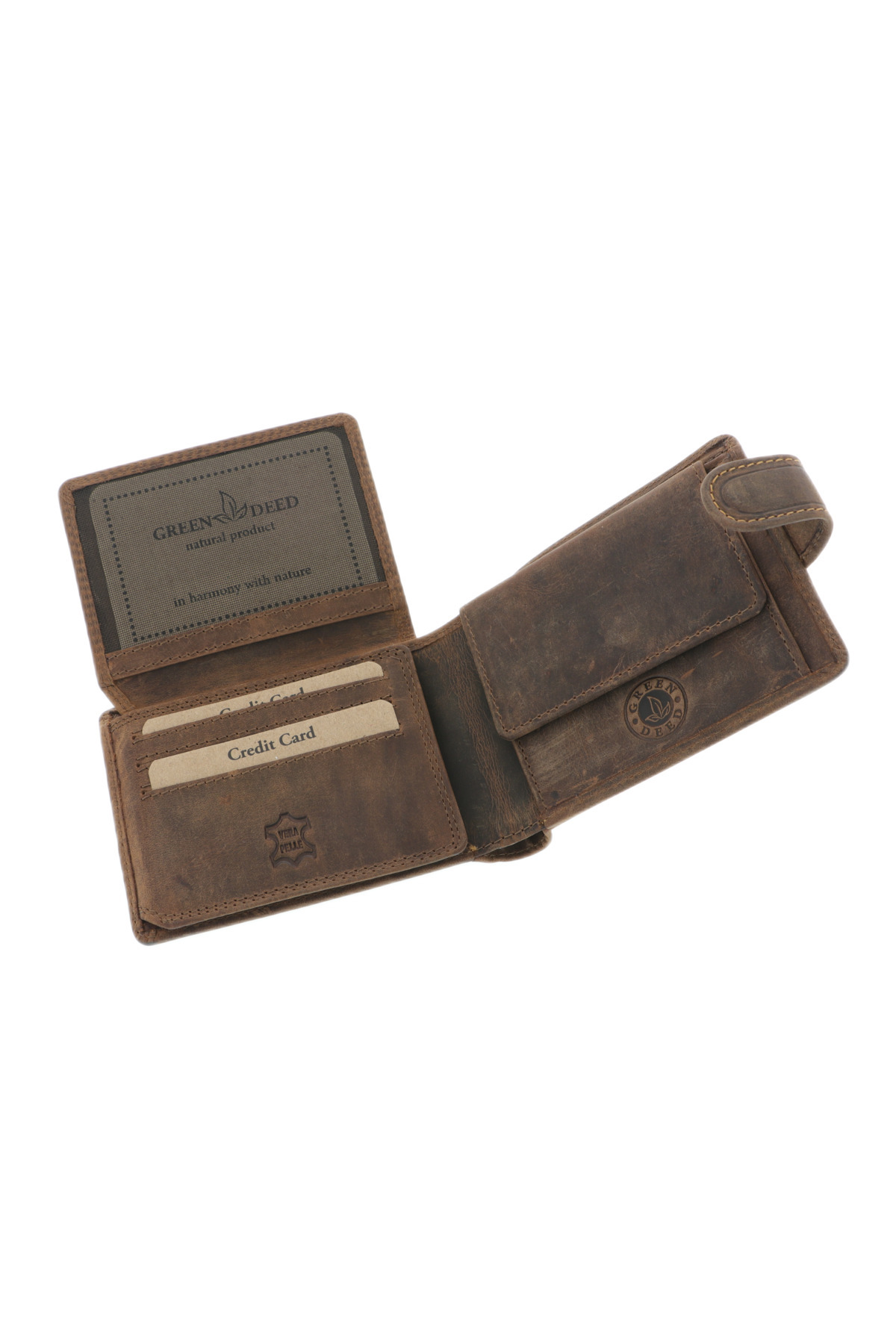 GiftExpress-Men's wallet, brown genuine leather with truck 4