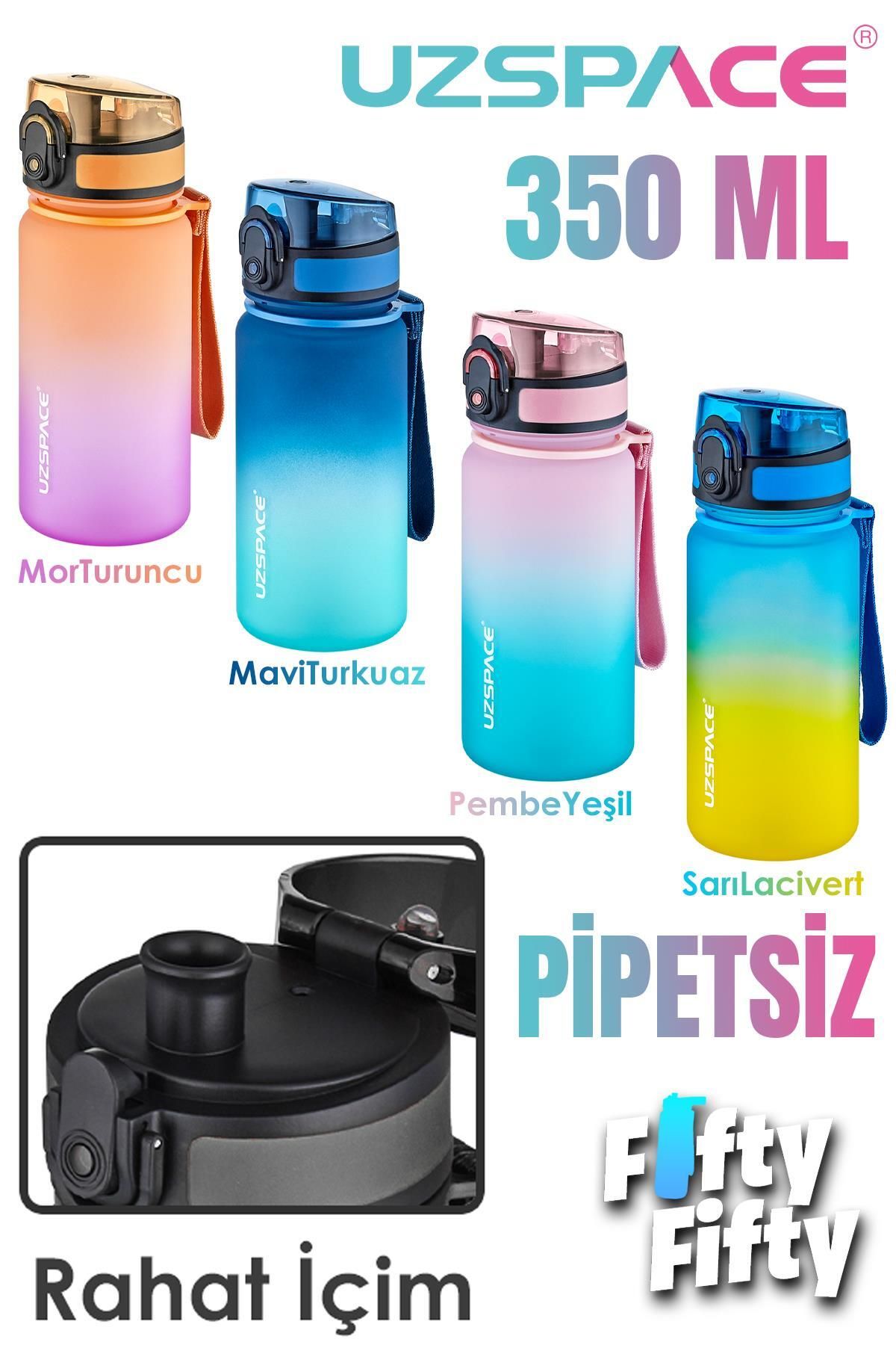 Uzspace-350 ml Double Color Softtouch Tritan Children's Water Bottle Without Straw -Ffcol350Mluzs 6