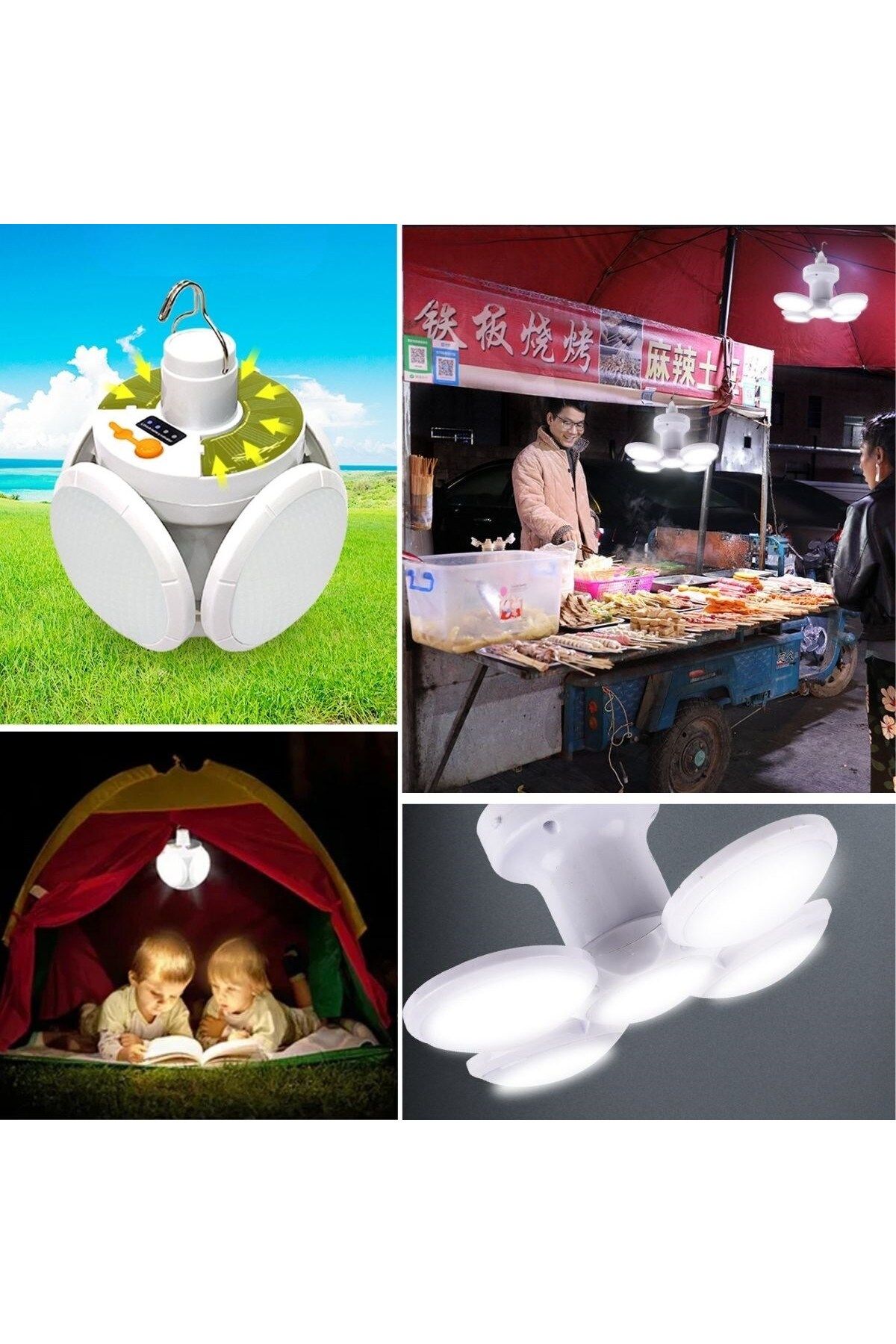 STOREMAX OZN 5 Led'li 3 Farklı Işık Modlu Açılıp Kapanabilir Led Kanatlı Güneş Enerjili Solar A