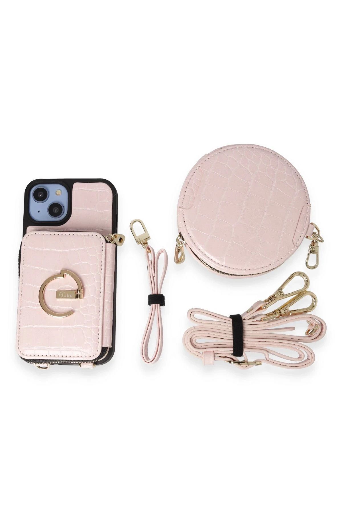 Joko iPhone 14 uyumlu Kılıf Ermes Kapak - Pembe YNSMR