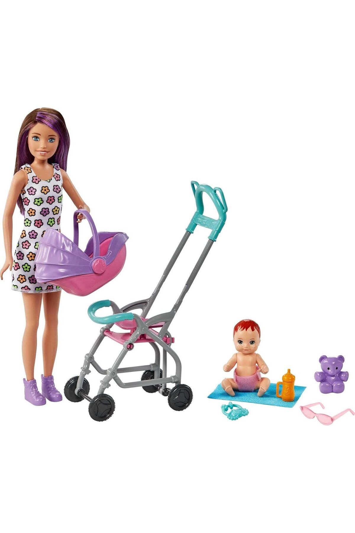 Mu Art Ahşap Mrt Skipper® Bebek Bakıcısı™ Mor Saçlı Bebek ve Oyun Seti, 3Y+, GXT34 Art 871301