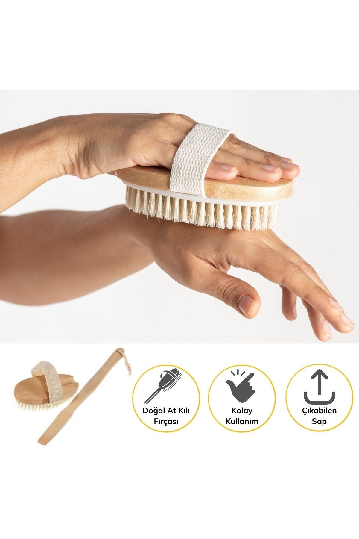 STOREMAX-Ezg Natural Horsehair Anti-Cellulite Wooden Bath Brush with Removable Handle Ezsnshop 1065757 3