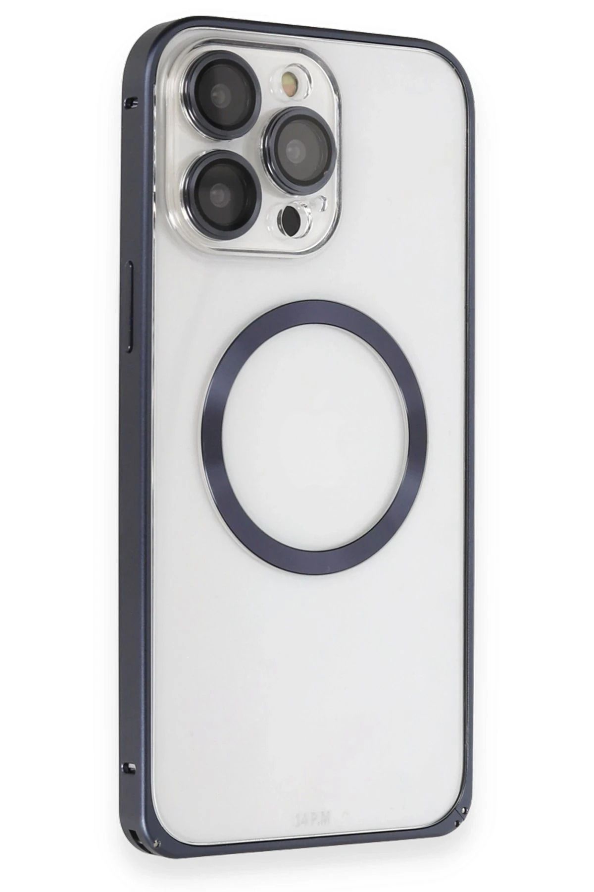 Joko iPhone 15 Pro Max Kılıf Metal Bumper Magneticsafe Kapak - Lacivert JOJUA