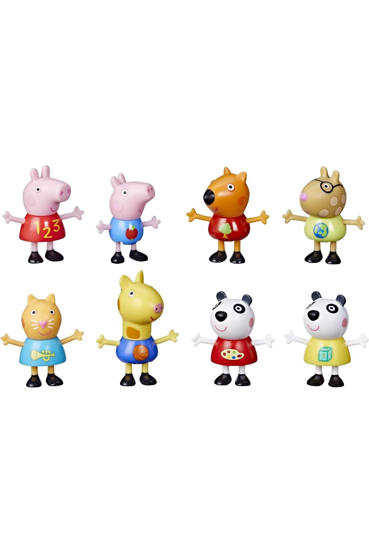 Mu Art Ahşap Mrt Pig 8 Figürlü Paket, Peppa ve George Pig, Peggi Panda, Mollie Mieze ve Daha Fazlası, 3 Yaş v