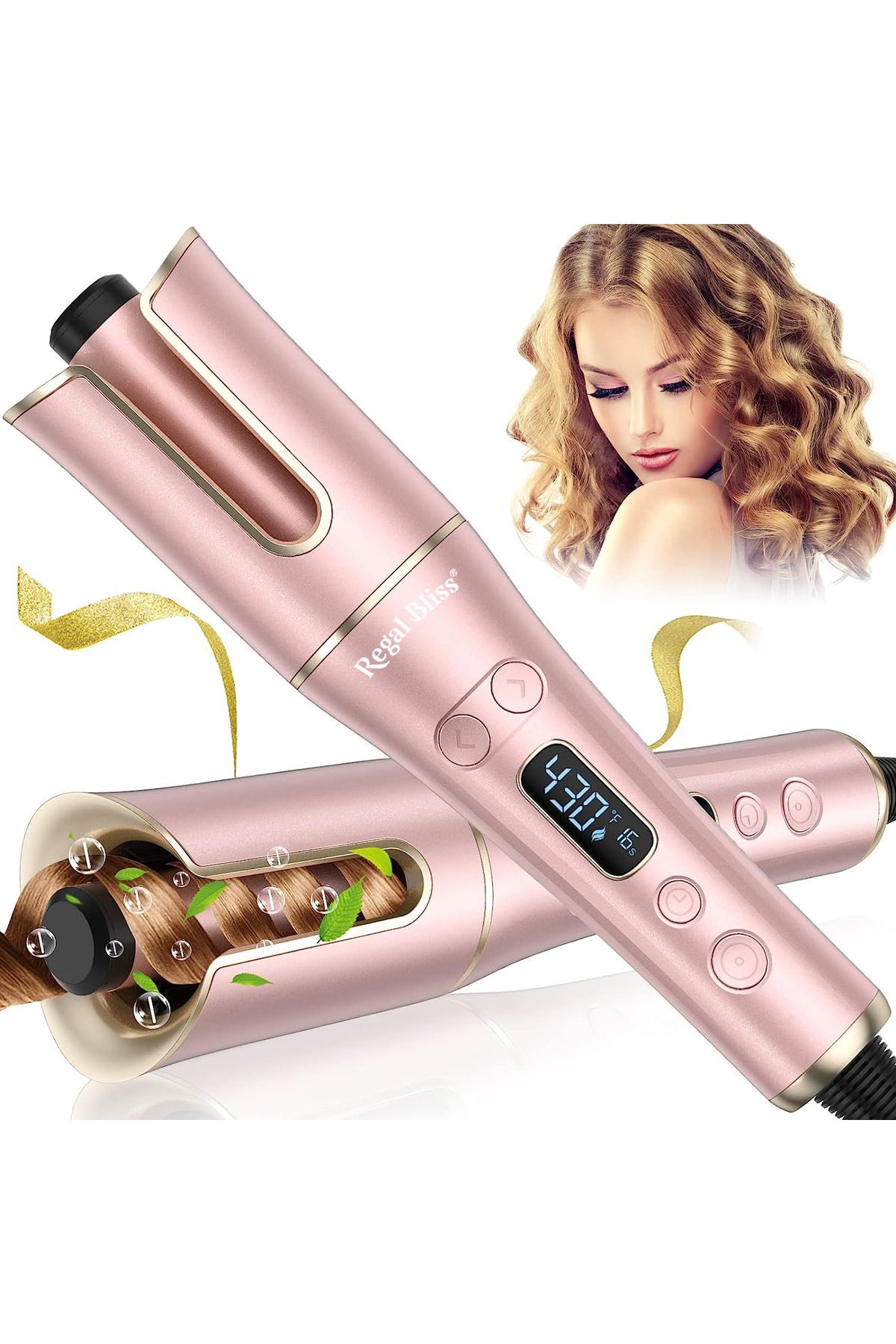 Regal Bliss Ondulator Regal Bliss , Turmalină Ceramică, 3 Setări, 2 Direcții, Lcd, Până La 220°c, Roz Unisex - One Size