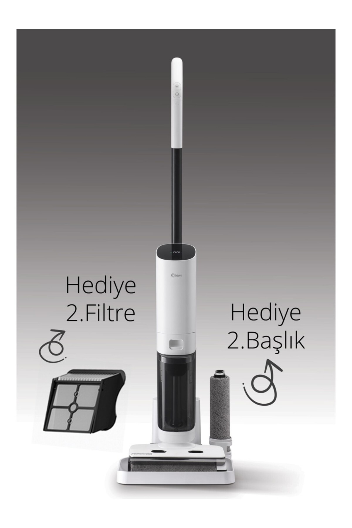 Kivi KSC-4270 Şarjlı Islak Kuru Süpürge ve Zemin Temizleyici mob
