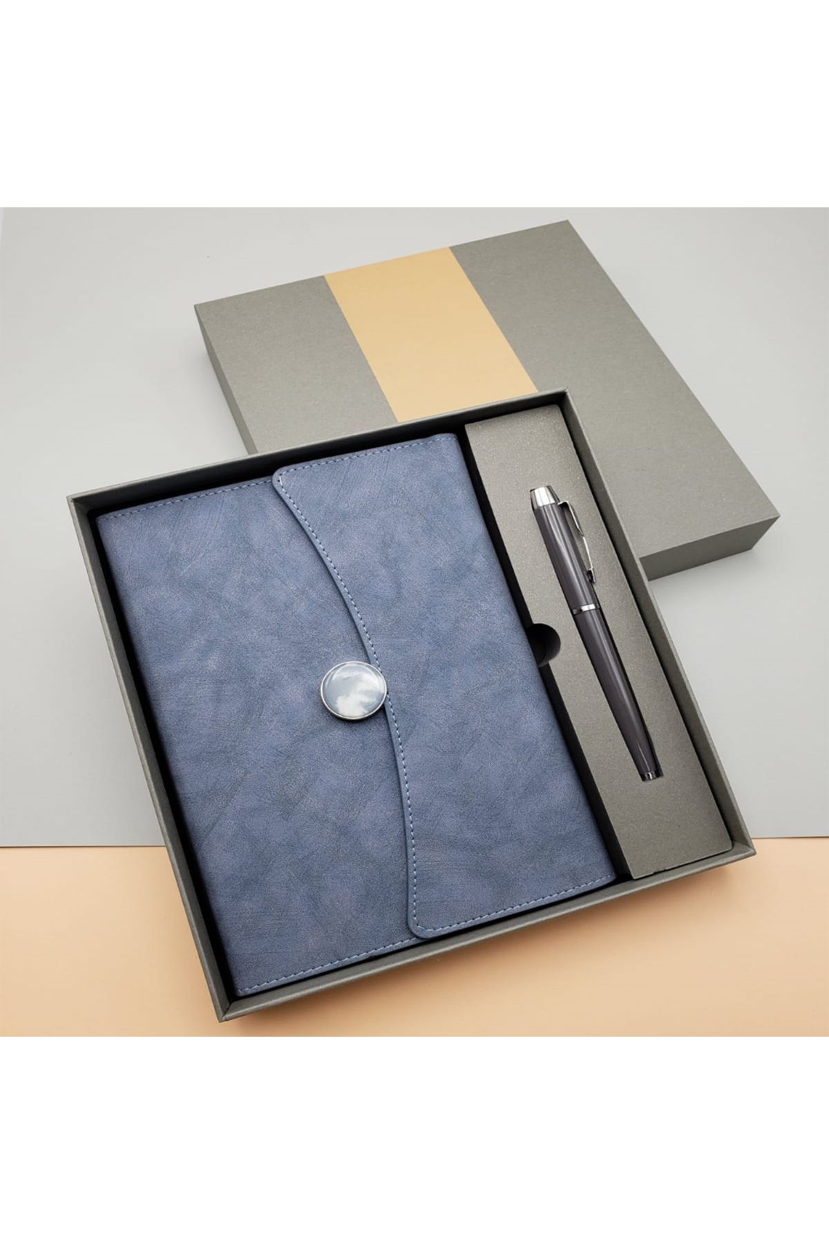 KfksStore Promosyon Defter Kalem Seti Lacivert Renk