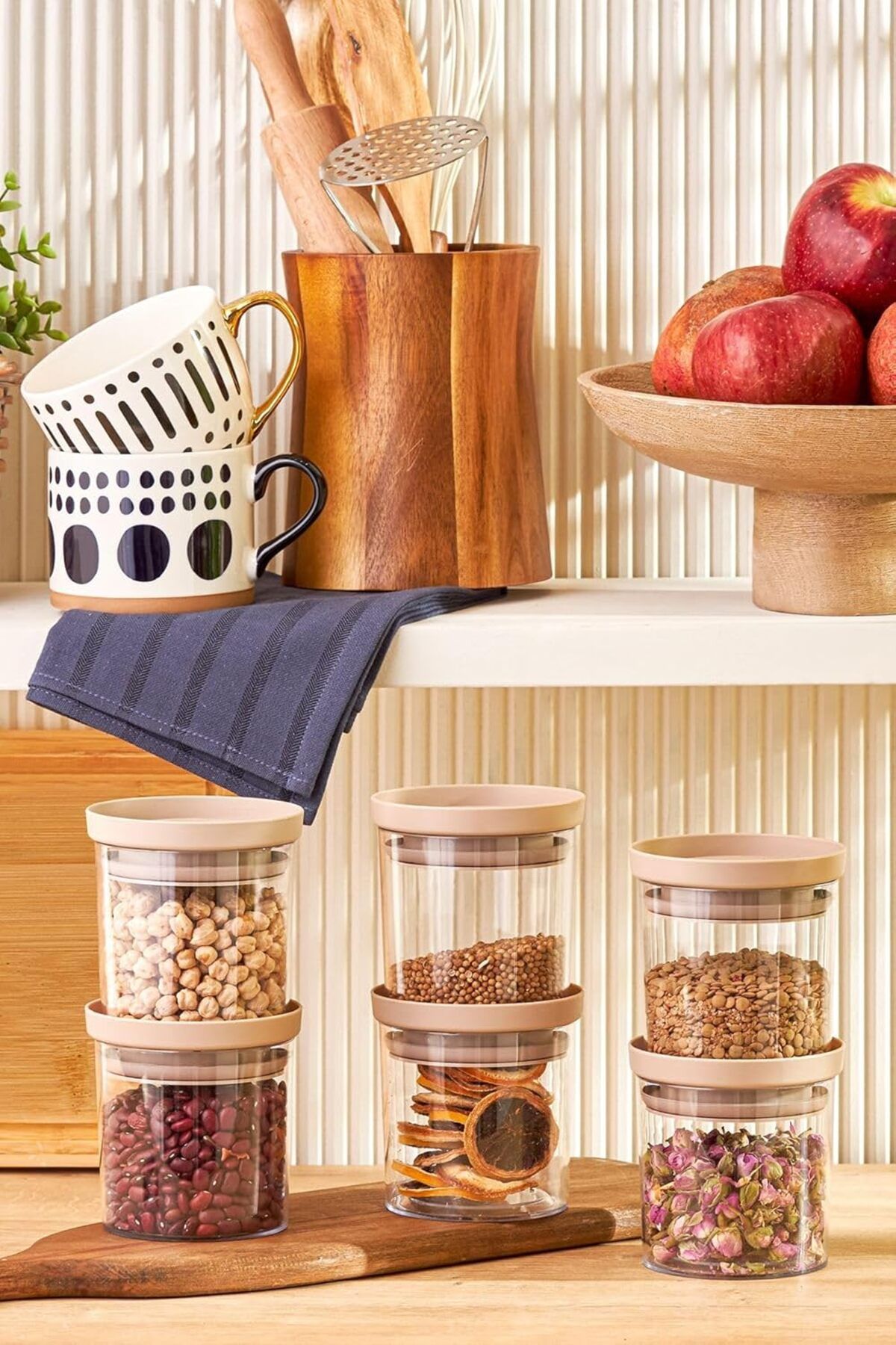 LUXE Arya 6'lı Küçük Saklama Kabı Bej LXSHP 1055529