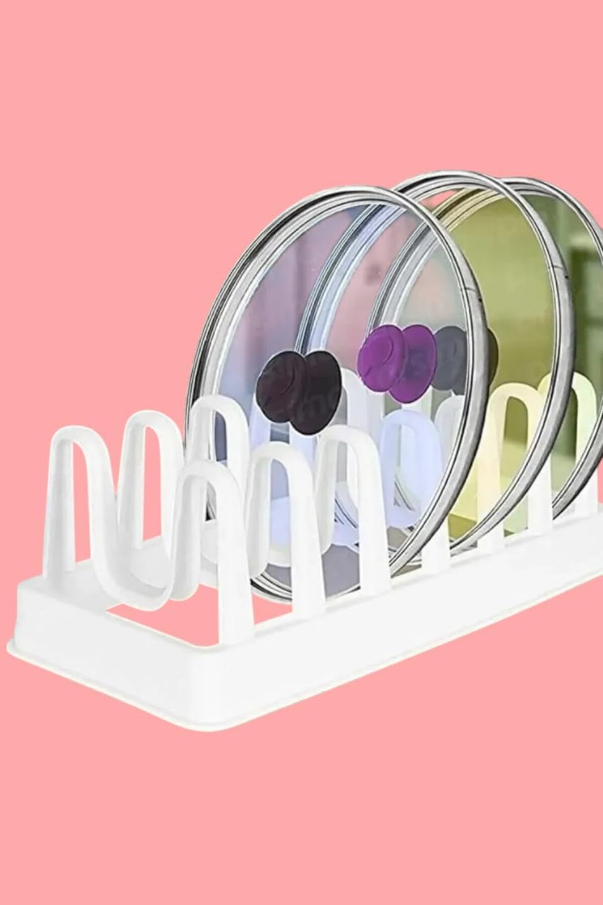 LUXE Bölmeli Plastik Tabaklık Kurutmalık Tencere Kapaklık Düzenleyici Organizer Düzenleyici LXSHP