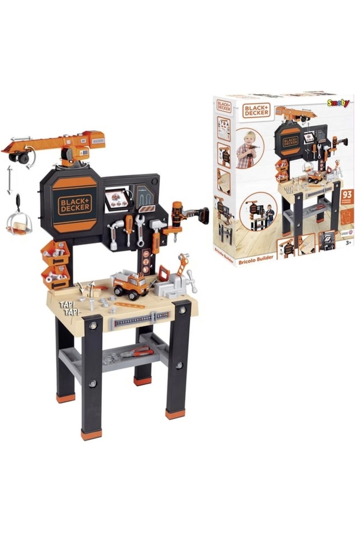 KdrElektronik-Children's Smoby Black & Decker Workbench with Crane 360731 4