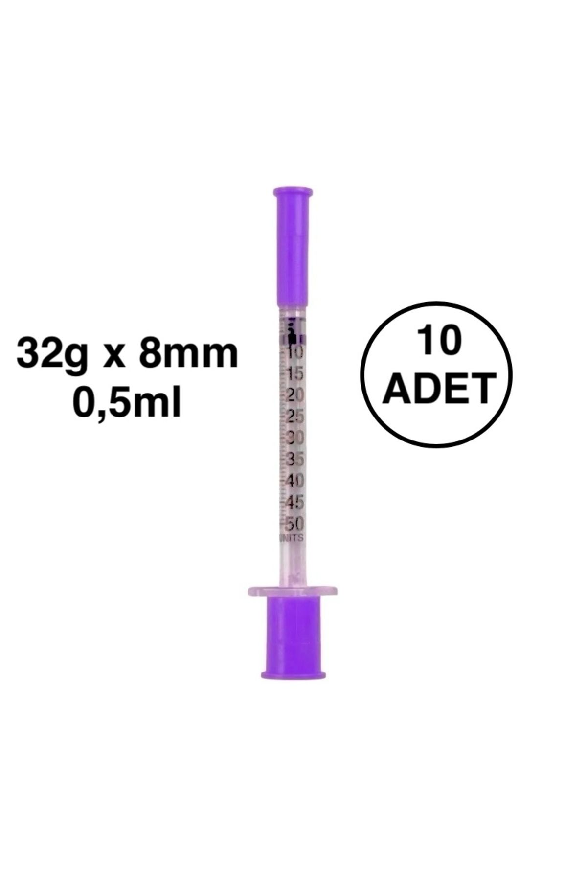 Floraison Medikal Micro Fine 32G 8MM 0,5 CC Mor (10 ADET) Enjektör