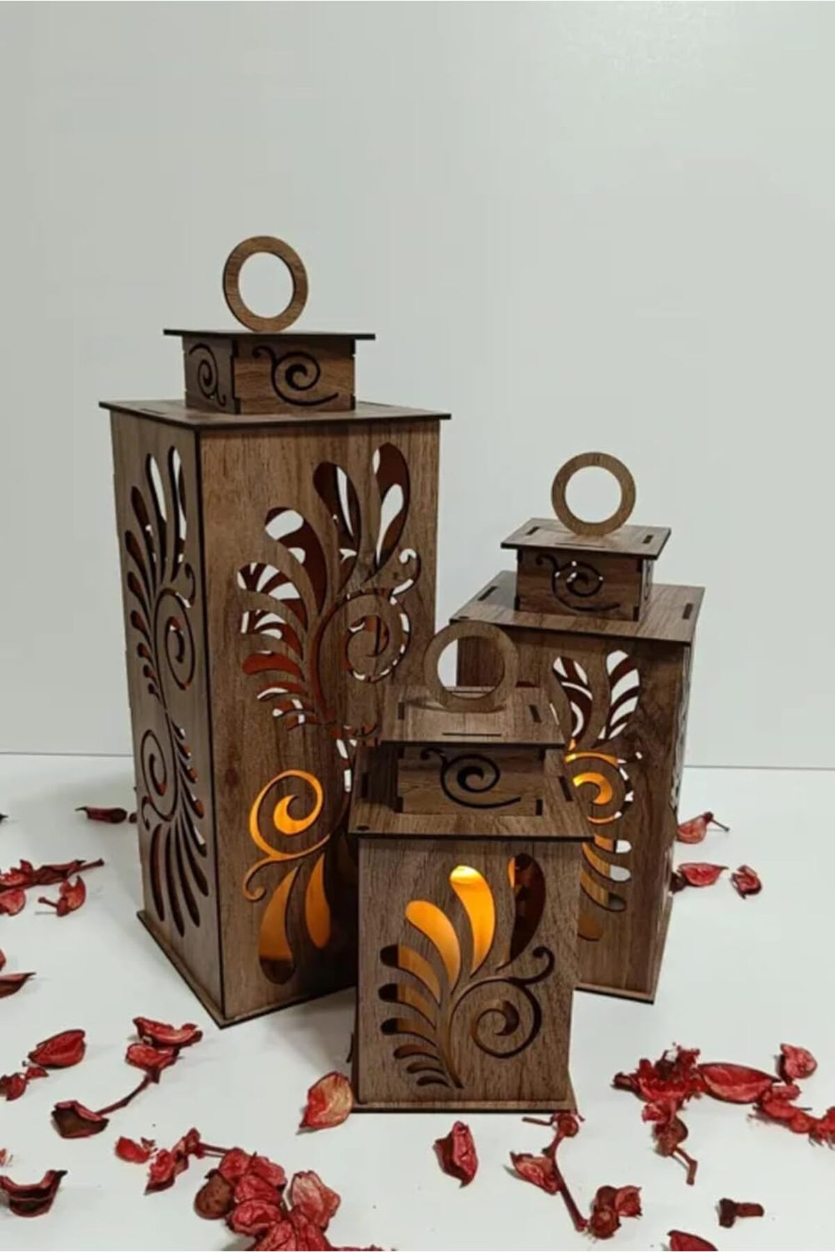Mu Art Ahşap Mrt Dekoratif Mumluk Kahverengi 3 Art 871301