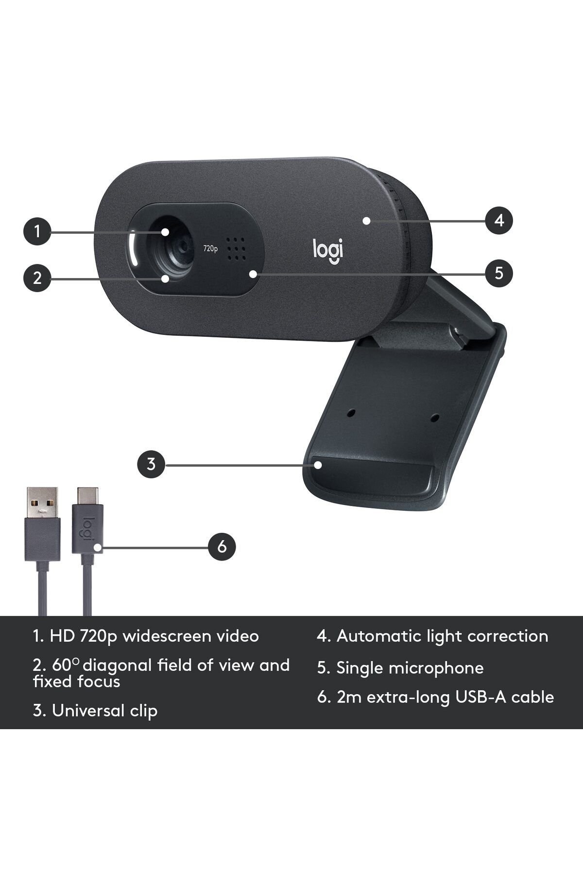 logitech-Camera web Logitech C505 6