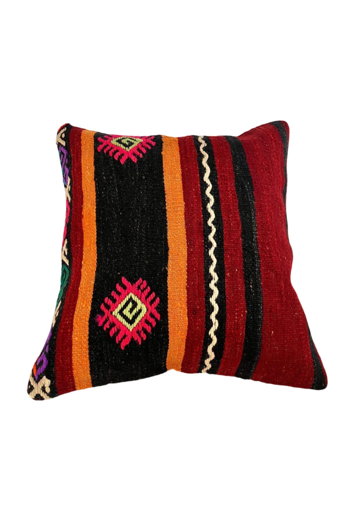 Atelier05 Zarafetin Dokusu: El Yapımı, Yün Dokuma Otantik Kilim Yastık/Kırlent Kılıfı 0026