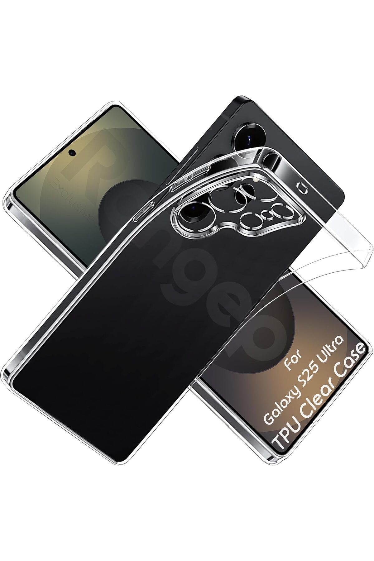 LUXE Galaxy S25 Ultra için Şeffaf TPU Silikon Kılıf Kamera Yükseltili Esnek ve Hafif Tasarımlı Da