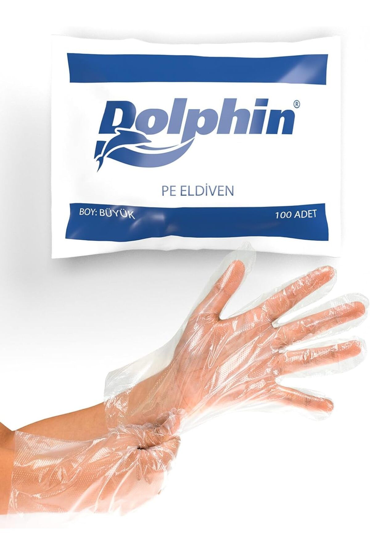 Mu Art Ahşap Mrt At Market Dolphin Şeffaf Eldiven Pe 100'lü Paket Art 871301
