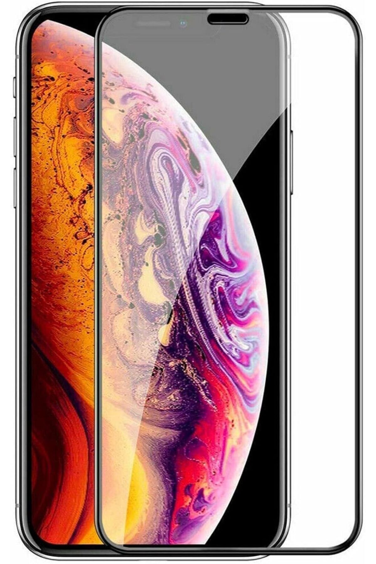 Mu Art Ahşap Mrt iPhone 13/13 Pro için Ekranı Tam kaplayan Cam Ekran Koruyucu Kırılmaz Cam Full Cover Tam kor