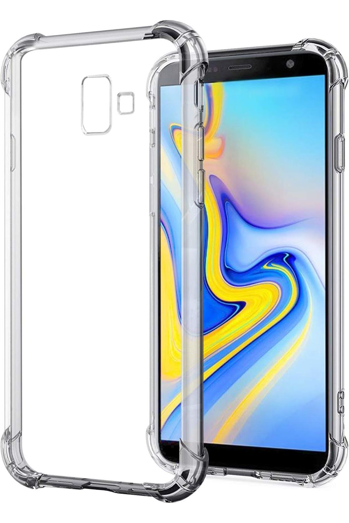 STOREMAX ELZ Shock Absorbing için Kılıf Galaxy J6 Plus Şeffaf [Galaxy J6 Plus ile Uyumlu Kılıf - Şeff