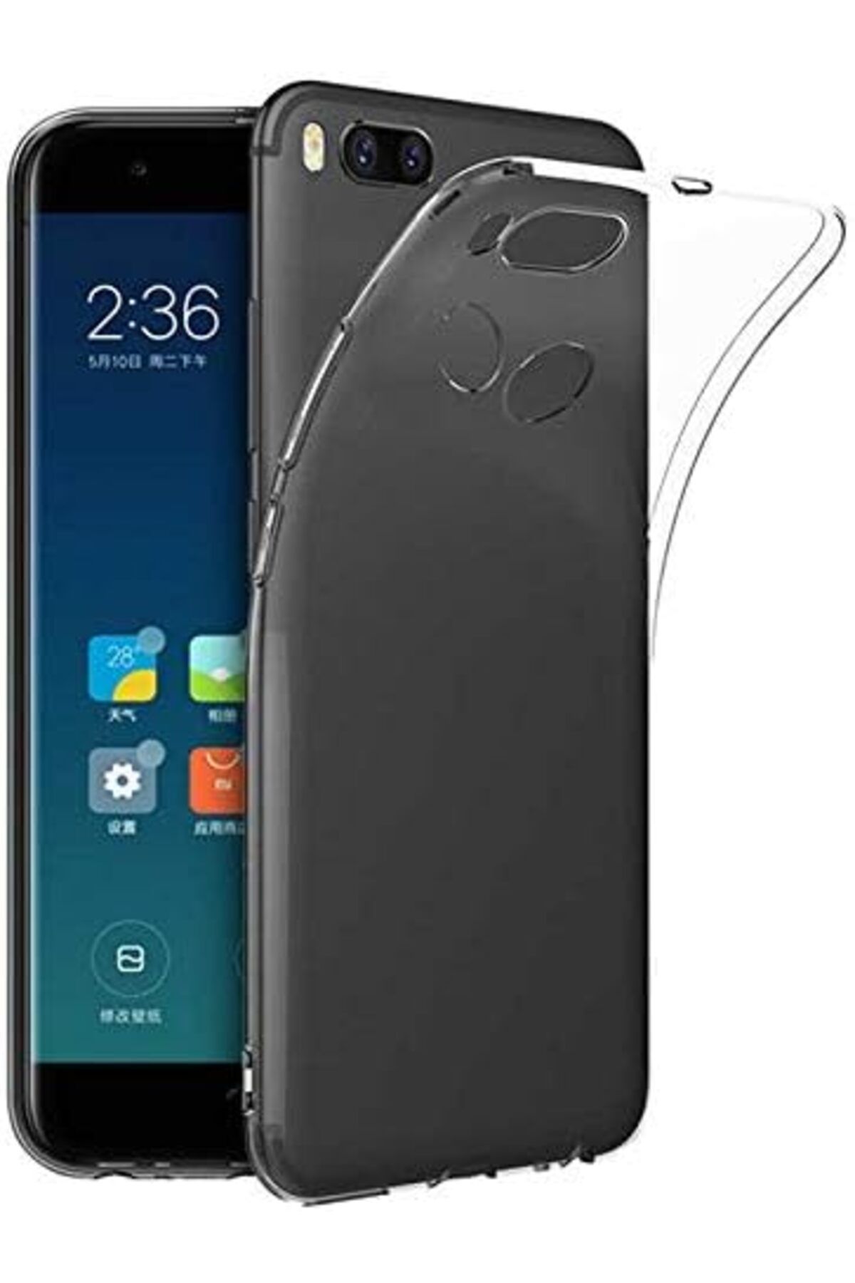 STOREMAX ELZ Xiaomi Mi 5X / A1 Uyumlu Şeffaf Süper Silikon Kılıf FRNTR 1127478