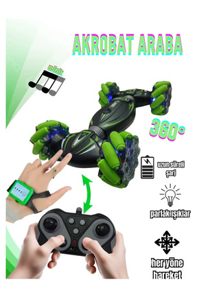 Boratila Toys Akrobat 360 dönen Işıklı Müzikli Uzaktan Kumandalı Full Fonksiy...
