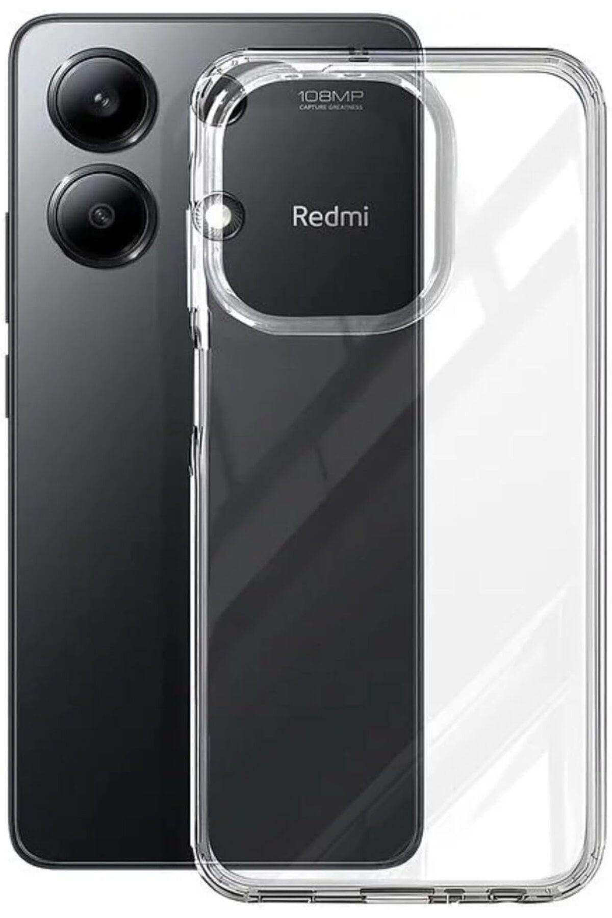 STOREMAX ELZ İletişim Xiaomi Redmi Note 13 Kapak 1mm Süper Silikon Şeffaf Kılıf FRNTR 1127478