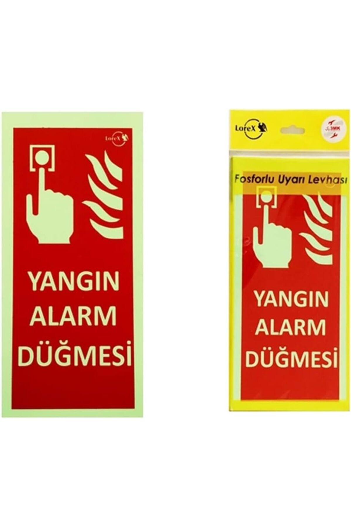 Mu Art Ahşap Mrt LR-FB Yangın İhbar Düğmesi Yazılı Fosforlu Uyarı Levhası (1) Art 871301
