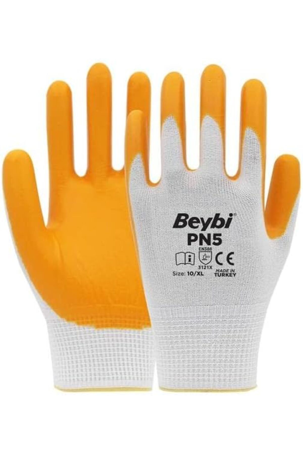 Mu Art Ahşap Mrt Beybi Pn5 Polyester Örme Beyaz Sarı Eldiven 10 Art 871301
