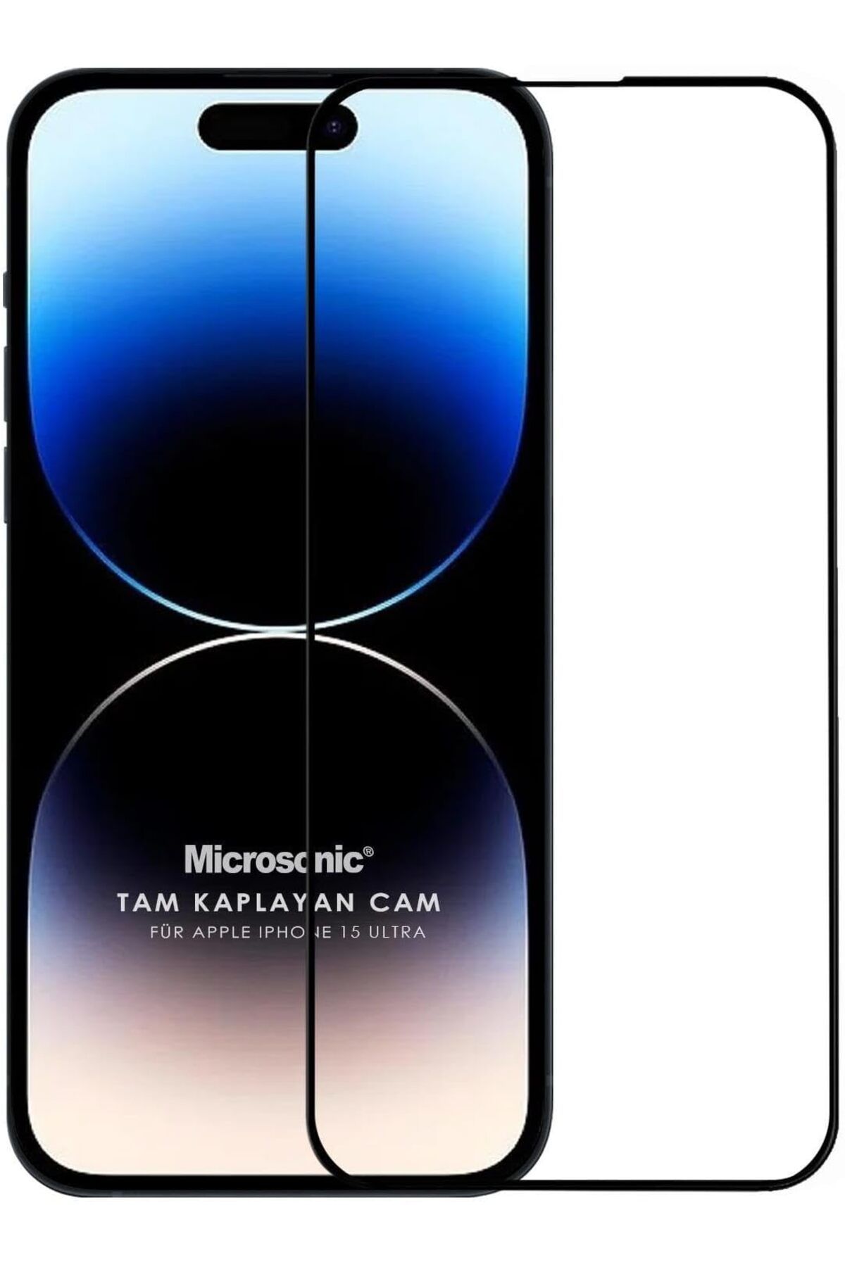 STOREMAX OZN Ekran Koruyucu iPhone 15 Pro Max için Tam Kaplayan Temperli Cam Ekran Koruyucu Siyah OZNstre 1
