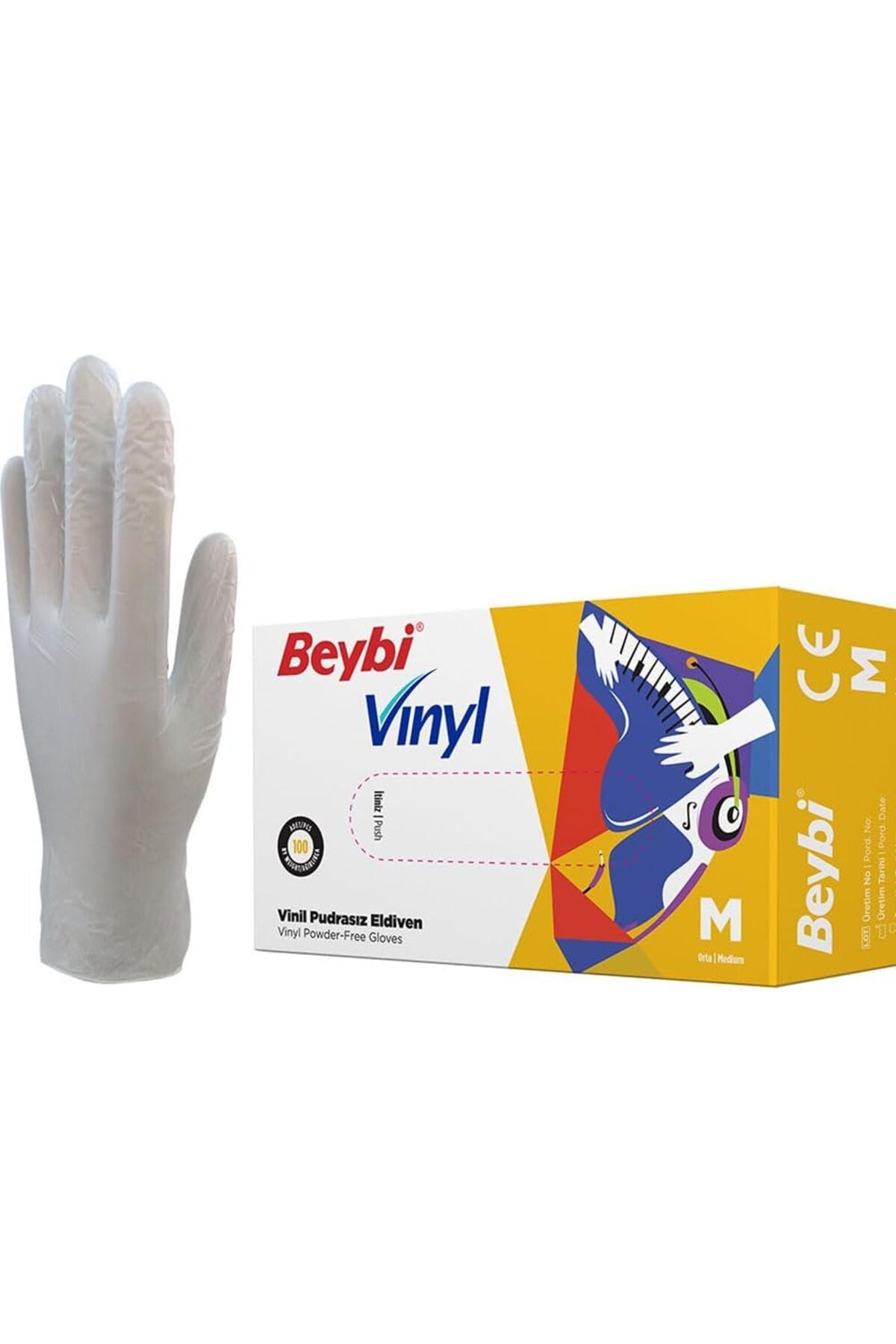 Mu Art Ahşap Mrt VINYL (VİNİL) ELDİVEN (TEMİZLİK, GIDA, KUAFÖR, BAHÇE, İŞ ELDİVENİ) (MEDİUM (ORTA)) A
