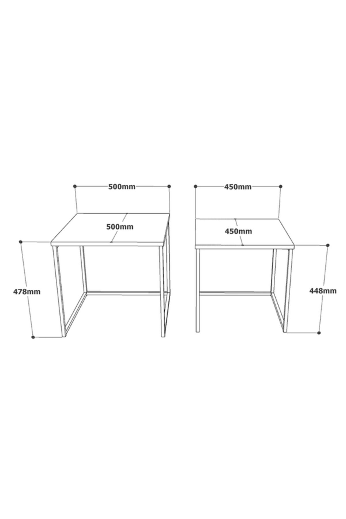 Orient-طقم طاولات متداخلة من قطعتين من خشب MDF - تصميم عصري 6