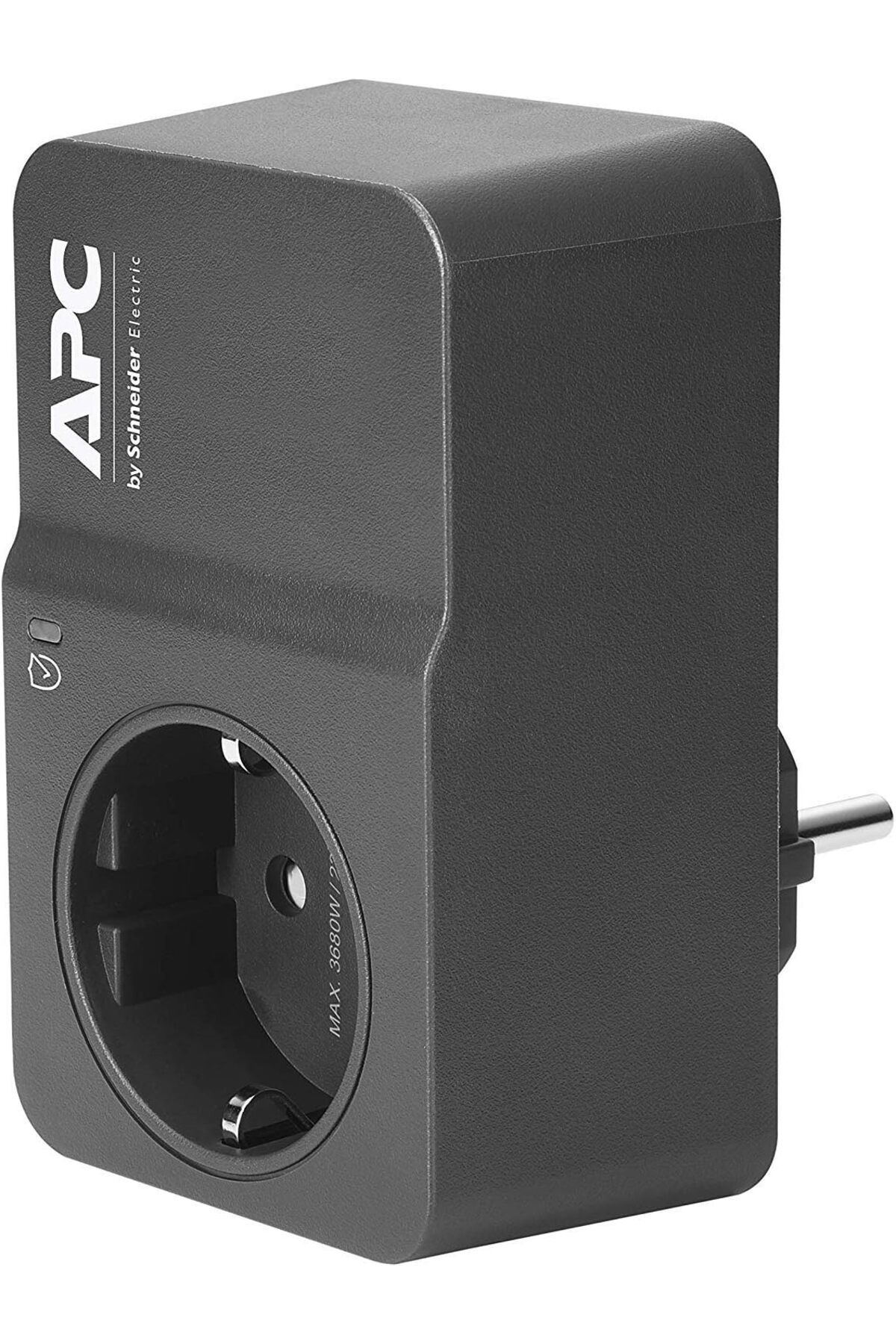 Mu Art Ahşap Mrt Surge Protector PM1W-GR - Aşırı gerilim korumalı priz adaptörü (1 Schuko fiş, PC, TV vb.