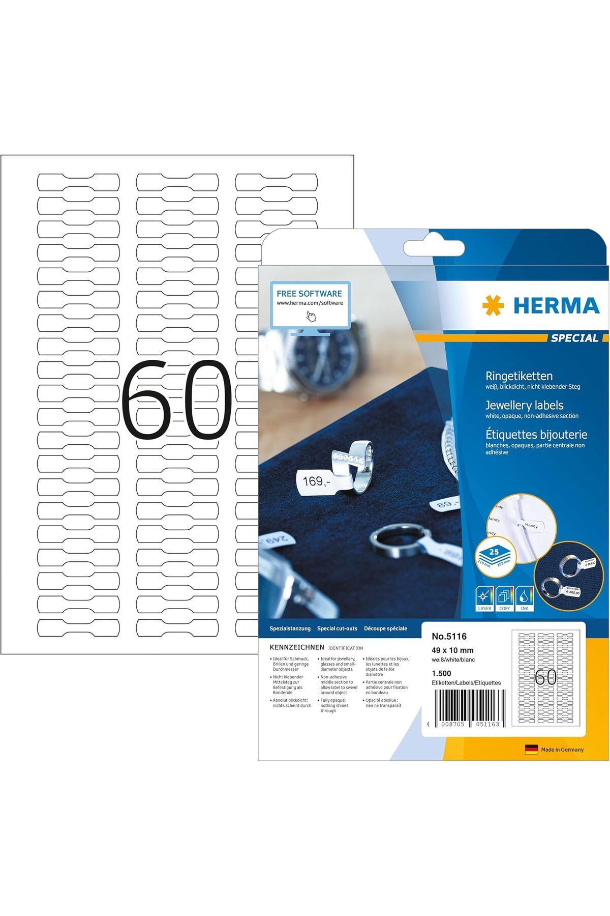 STOREMAX OZN Kuyumcu Etiketi A4 25 49x10 Beyaz OZNstre 1094633