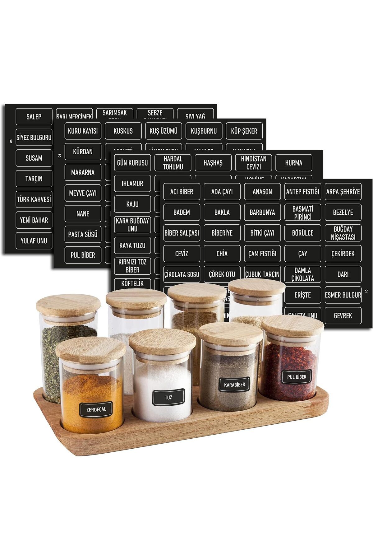 STOREMAX OZN Baharatlık Etiketleri - Kendinden Yapışkanlı - 140 Adet Çıkartma Baharat Etiketleri - Suya