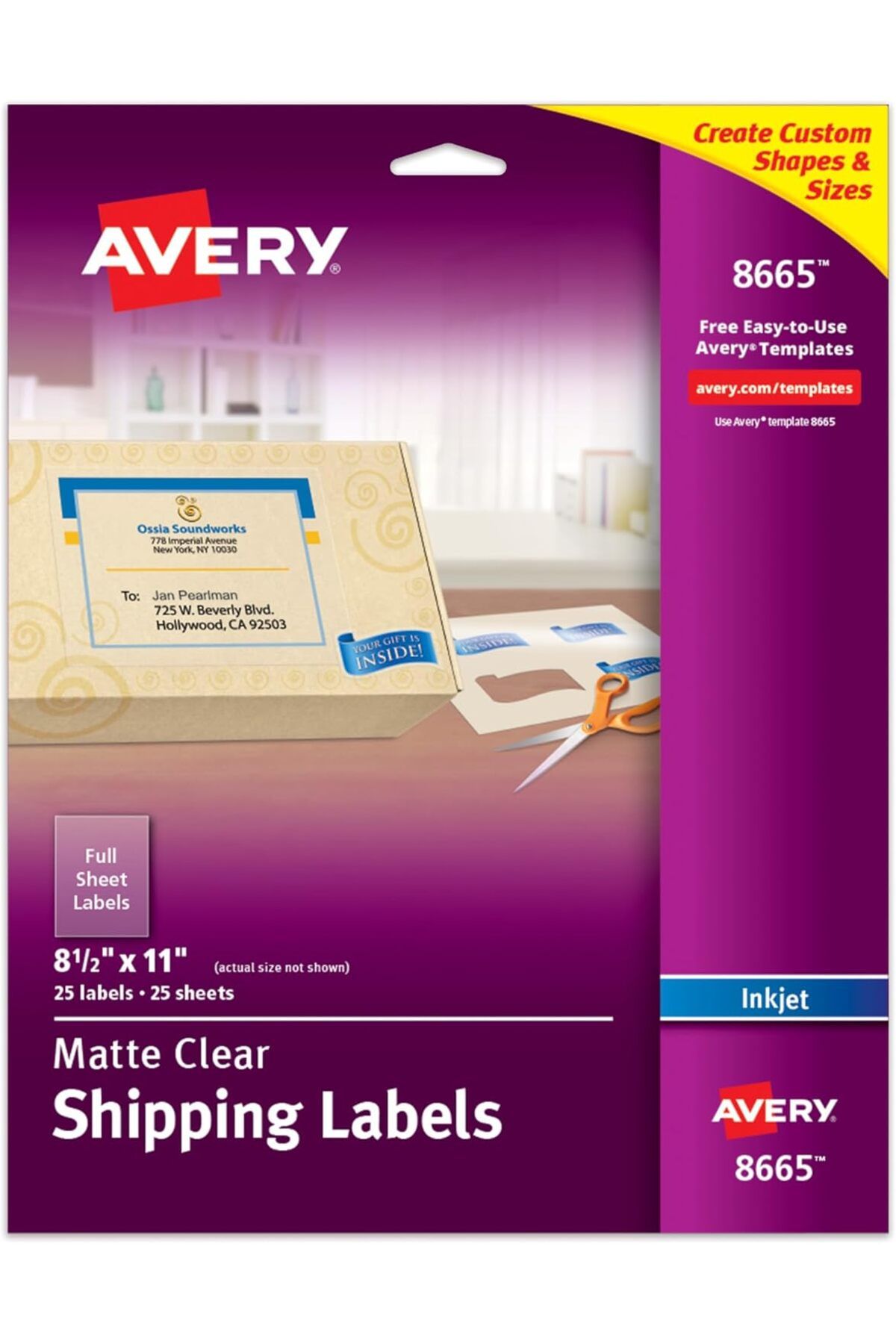 STOREMAX SRT Mürekkep Püskürtmeli Yazıcılar için Mat Buzlu Şeffaf Tam Sayfa Etiketleri, 8,5 inç x 11