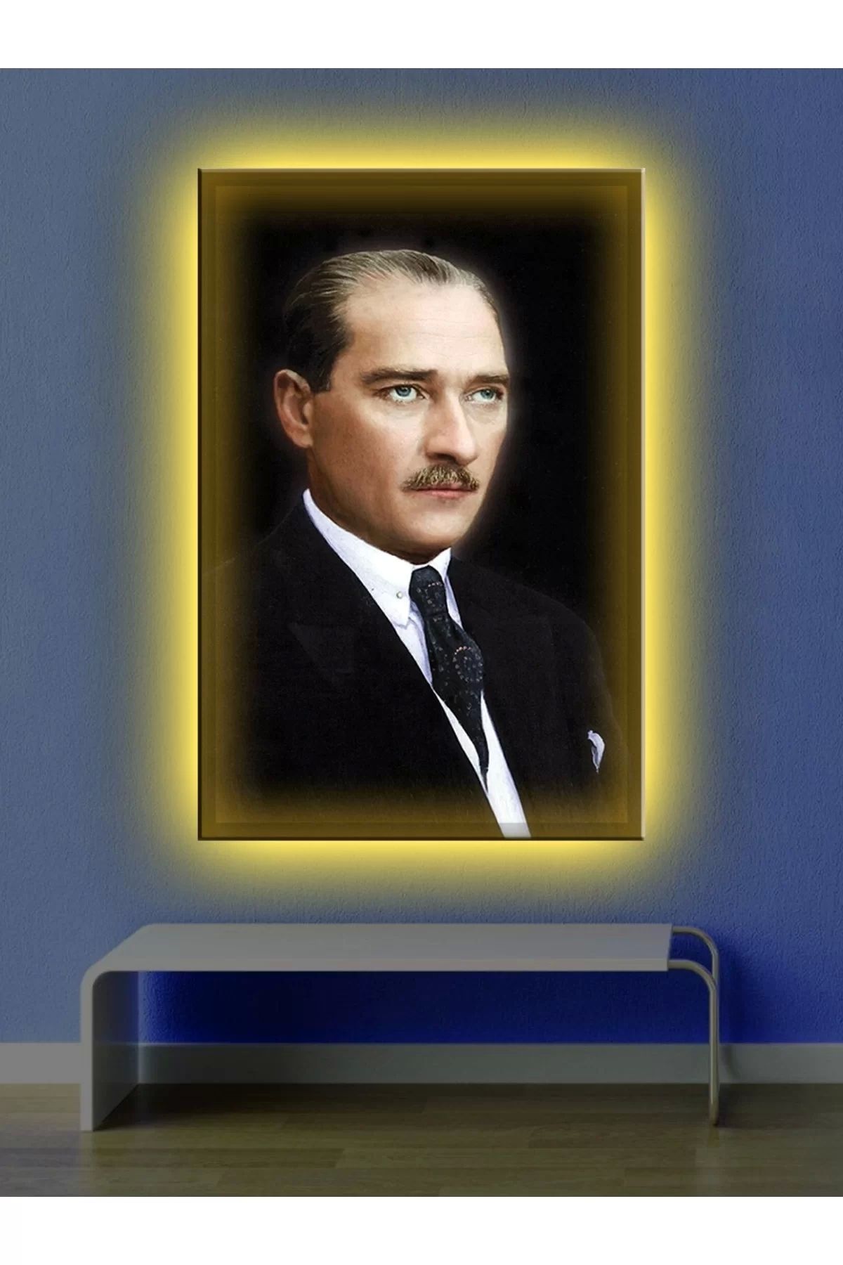 feifei Led Işıklı Atatürk Kanvas Tablo