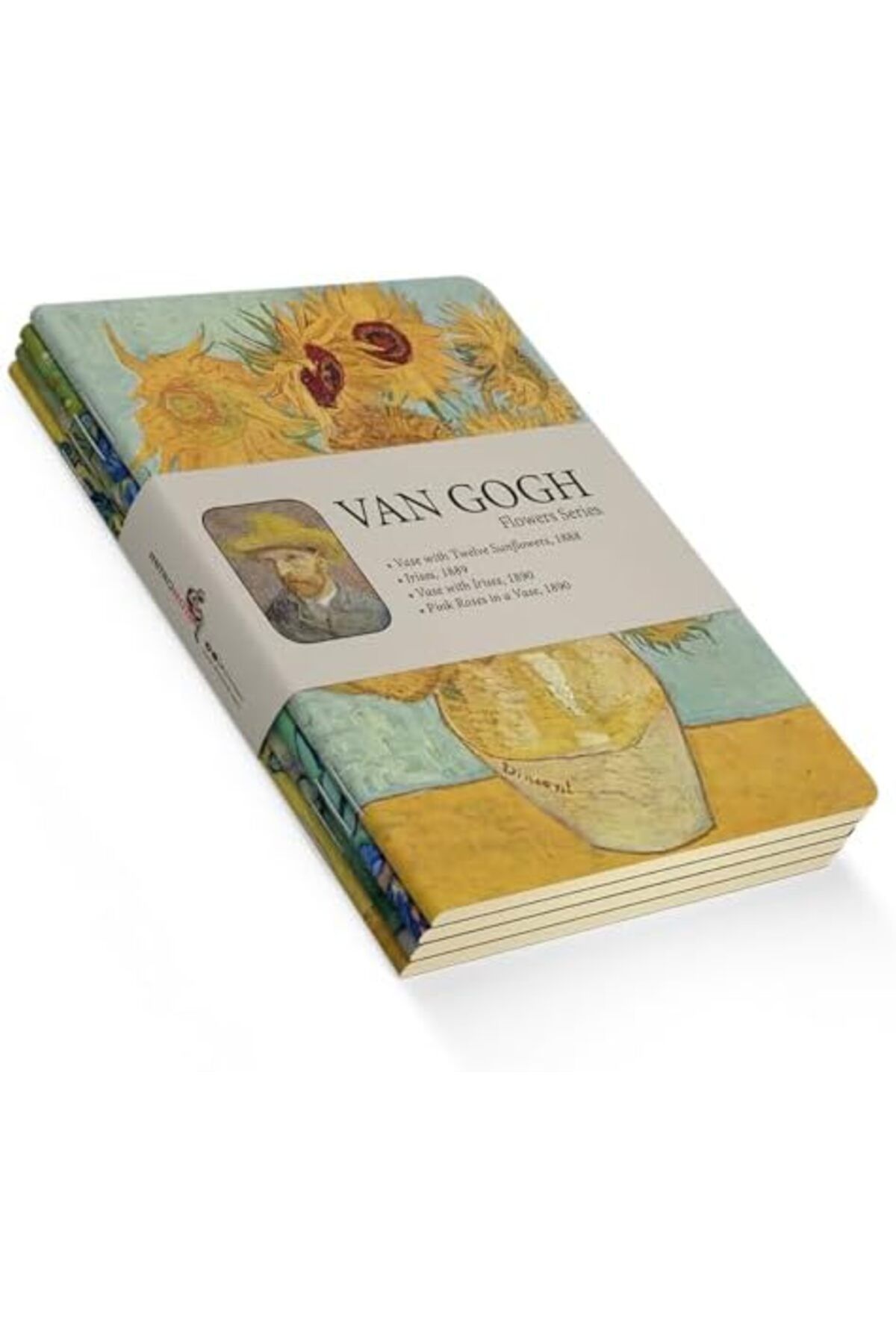 LUXE-A5, Van Gogh Set of 4 Notebooks Iii, Unlined, Total 256 Pages, 64 Pages Each 3