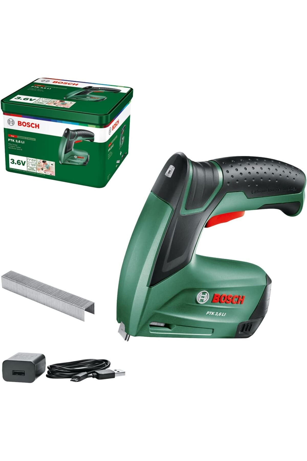 STOREMAX ELZ Akülü Zımba veya Çivi Çakma Tabancası (Entegre Akü, 3.6 Volt, 30 Darbe/Dak, Metal Kutuda)