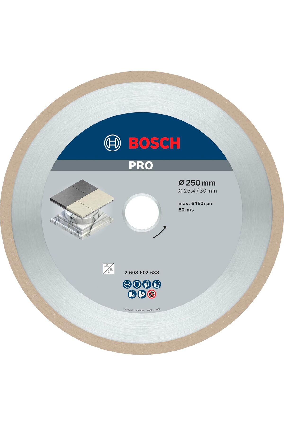 STOREMAX ELZ elmas kesme diski seramik, 250 x 30/25,40 x 2,4 x 10 mm, 2608602638 için en iyisi FRNTR 1127478