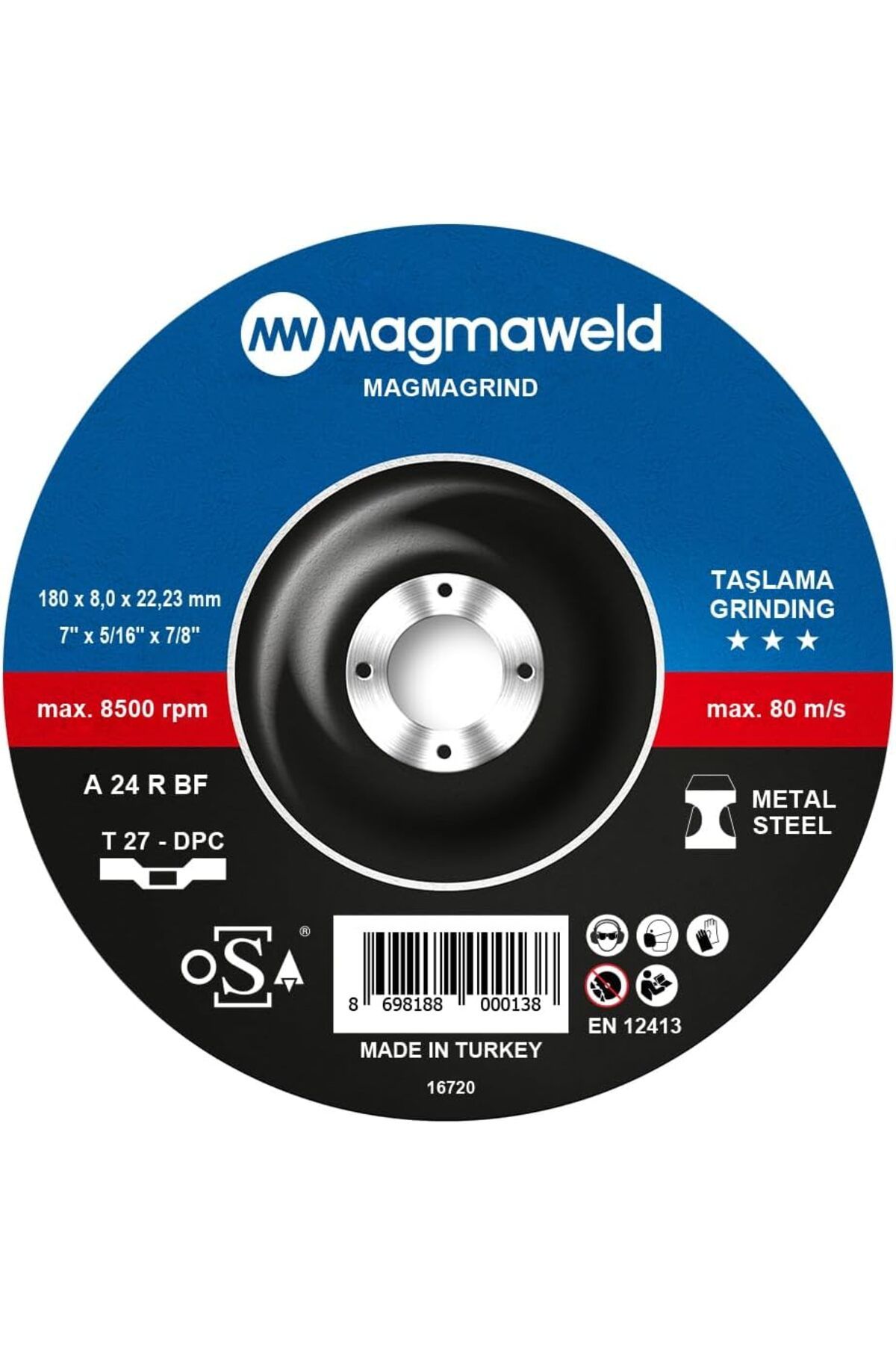 STOREMAX OZN Magmagrind Taşlama Taşı 180x8.0x22 mm 10 Adet OZNstre 1094633