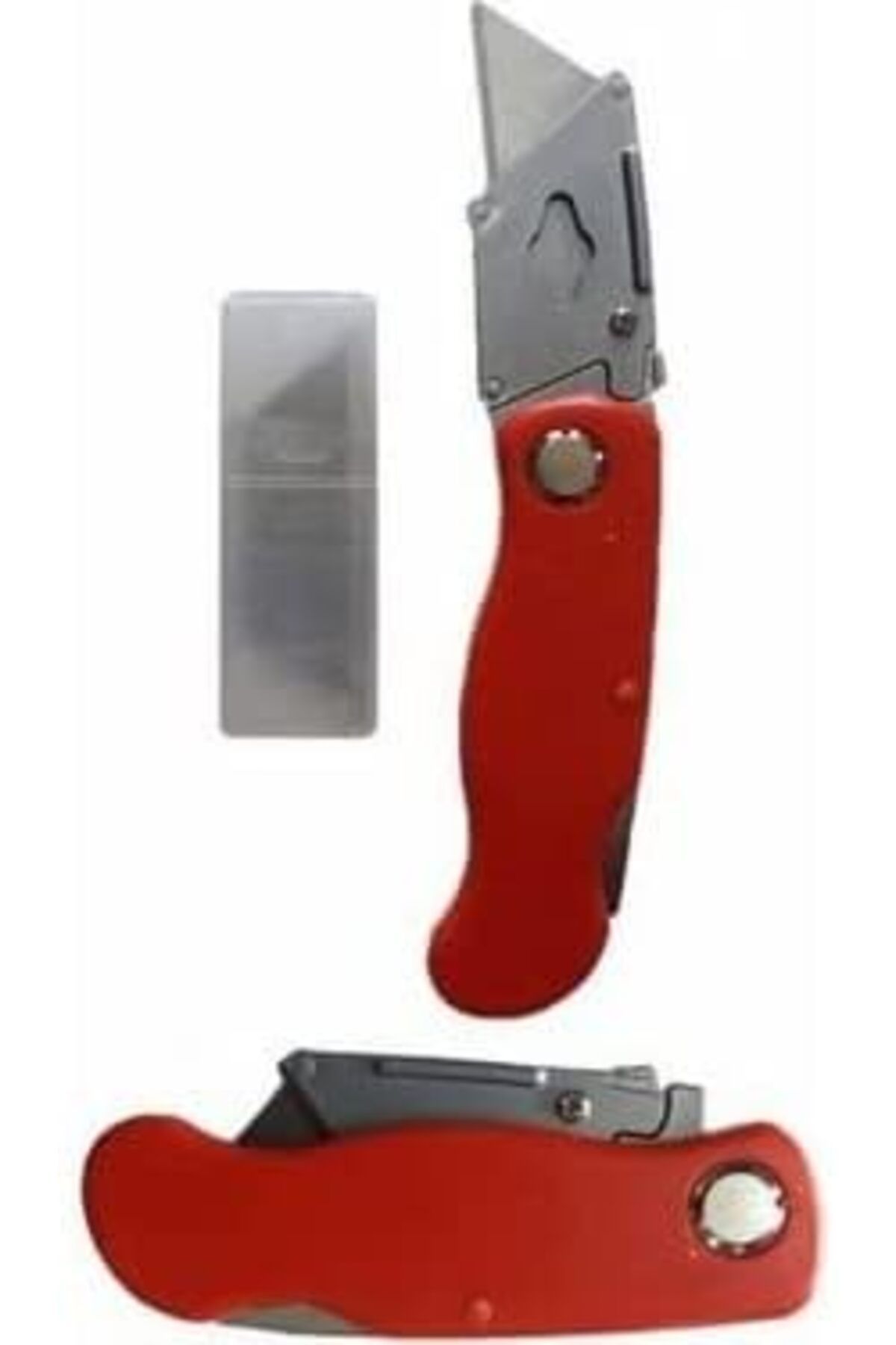 STOREMAX SRT Halıfleks Maket Bıçağı Üçgen Uçlu Falçata 5 Adet Yedek Başlık Cep Ve Kemere Takma Kan