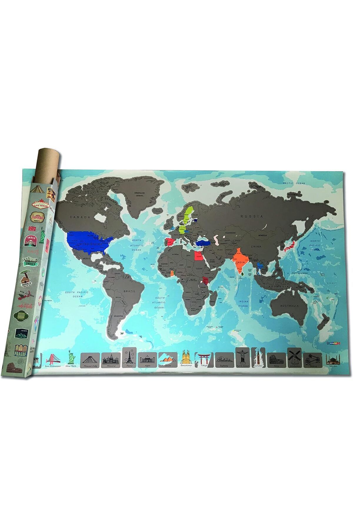 Mu Art Ahşap-Gezaski World Map Art 871301 1