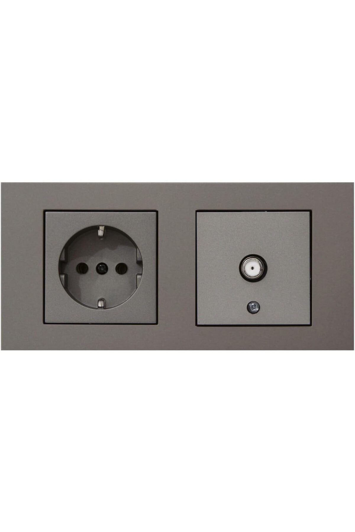 STOREMAX-Sbl Grano Anthracite Set of 2 Grounded Socket and F Connector Satellite Socket Set Sblshp 1064356 1