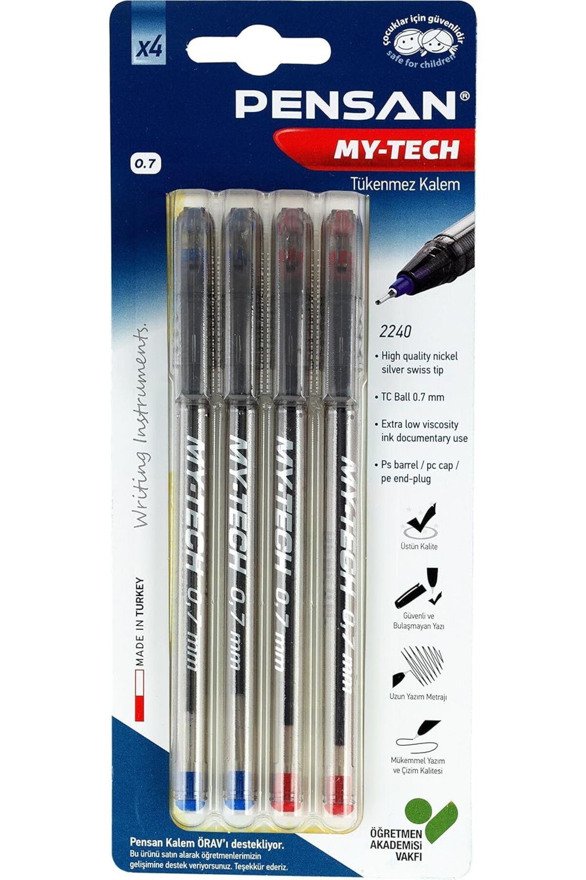 STOREMAX ELZ 0,7 Mm My-Tech Tük.Kalem Karışık 4 Lü Bls - PE02240TKMT04 FRNTR 1127478