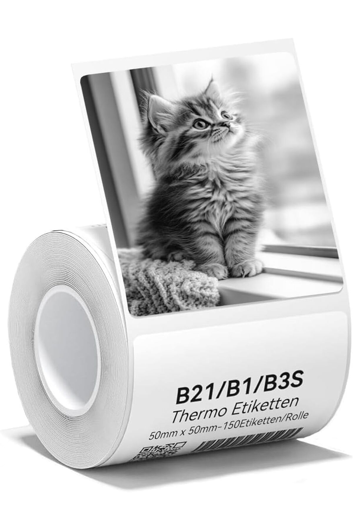 STOREMAX 1 x etiket B1 B21 B3S etiket yazıcısı ile uyumlu, 50 x 50 mm etiket kağıdı, beyaz etiket kağ